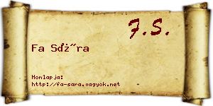 Fa Sára névjegykártya