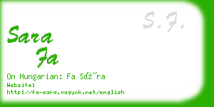 sara fa business card